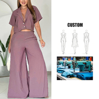 Nouvel ensemble deux pièces pour femmes, haut décontracté à col en V, manches courtes, veste, pantalon, couleur unie, tempérament, trajet quotidien, bouton