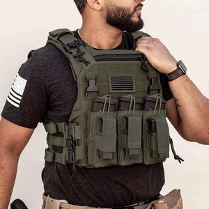 OEM شعار مخصص الإفراج السريع النايلون النخبة معدات التدريب تسخير شنت سترة تكتيكية مع ماج الحقيبة التكتيكية