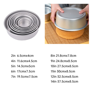 Cao reposteria vòng hình dạng 10 kích thước <span class=keywords><strong>Baking</strong></span> Pan không dính nhà bếp lò vi sóng nhôm khuôn bánh với đáy có thể tháo rời - Product Image 2