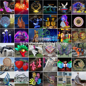 เซนเจา ไฟประดับตกแต่งสวนโรงแรมในร่มคุณภาพสูง ดีไซน์หรูหรา รูปแบบ LED  งานประติมากรรมโลหะขนาดใหญ่สั่งทำพิเศษ - Product Image 3