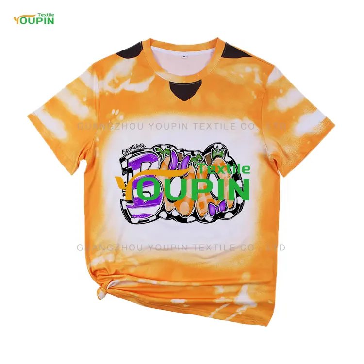 Custom Personalized Halloween T-shirt Short Sleeve Unisex Polyester Sublimation Faux Bleach T Shirt