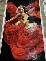 Danseuse Masque Fille Peinture Verre Mosaïque Carrelage Mural Fait À La Main Sexy Femme Mur Art Puzzle