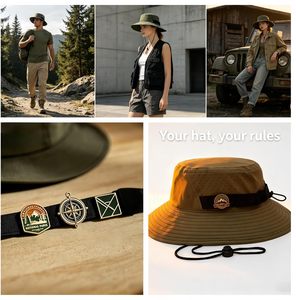 Packable Wide Brim Safari Boonie Hat Nylon Cartoon Velour Lightweight UV Protection <b>Hiking</b> Sun Protection Camping Bucket <b>Cap</b> - Product Image 6