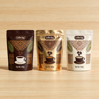 Sachet refermable à huit soudures imprimé sur mesure avec motif africain pour café, avec fermeture éclair, pour 500g, 200g, 250g, 1kg
