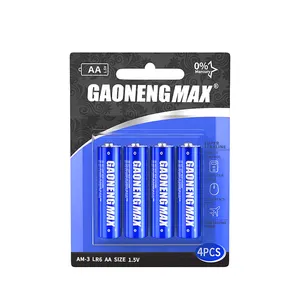 GAONENG MAX kunden spezifische OEM ODM alkalische primäre Trocken zelle nicht wiederauf ladbare 1,5 V lr6 aa Batterie