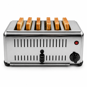Tostadora Eléctrica Comercial de Acero Inoxidable 220V, Tostadora Multi-Ranura de 4/6 Rebanadas para Hotel, Buffet, Cafetería, Restaurante, Cocina - Product Image 1