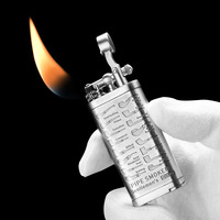 Briquet à cigare en forme de tuyau de forage, bronze, argent antique, motifs uniques, portable, multifonction, coffret cadeau