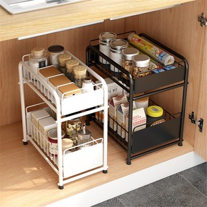 Modern Stainless Steel Kitchen <b>Sink</b> <b>Racks</b> Non-Folding Double-Tier Seasoning Storage Waterproof Towel <b>Rack</b> - Product Image 6