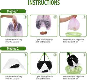 Pala para caca plegable irrompible con mango largo para desechos de perros y gatos, pala de limpieza para interiores y exteriores - Product Image 5