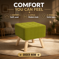 Banc Ottoman Multifonctionnel Moderne en Tissu Solide avec Rangement, Repose-Pieds Pouf Confortable et Portable pour Salon, Modèle Carré ZH1064