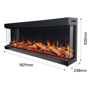 Caminetto Elettrico LCD Regolabile |   Effetto Fiamma HD |   Misure: 35", 40", 50", 60", 72" |   Arredamento Moderno per la Casa - Product Image 5