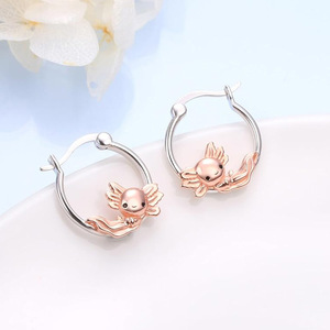 Orecchini Smaltati a Forma di Axolotl per Donne, Gioielli di Moda Animali - Product Image 6