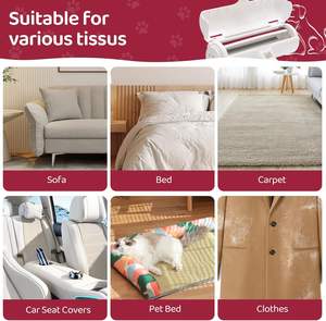 Rouleau brosse anti-poils pour animaux de compagnie, auto-nettoyant, réutilisable, pour tapis et fourrures, vente en gros, personnalisable - Product Image 4