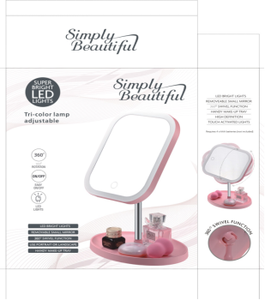 Espejo de maquillaje con luces LED espejo de pantalla táctil extensible inteligente espejo de maquillaje con bandeja de pie - Product Image 5