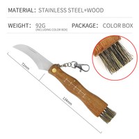 Couteau à champignons en acier 3Cr13 avec manche en bois, pour camping, tactique, EDC, chasse, poche, survie, support OEM ODM