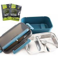 Boîte à lunch en acier inoxydable auto-chauffante de haute qualité, conteneur de repas pour le camping avec chauffe-MRE