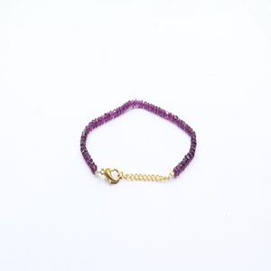 Bracelet perlé rondelle plaqué or de qualité AAA+ avec grenat rouge naturel, pierre précieuse en vrac, idéal pour fêtes, anniversaires et fiançailles - Product Image 2