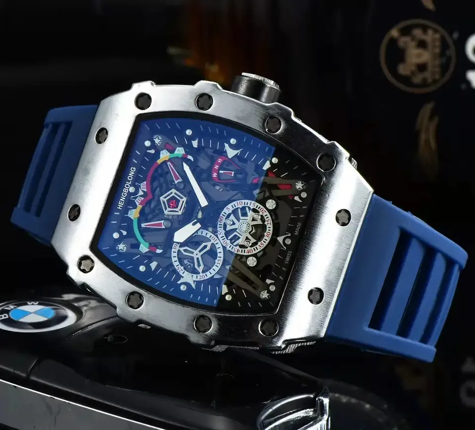 Automatic Date Custom Logo Full-featured New Men's Watch Richard Luxury Watches Male Clock For Men Waterproof Relogio Masculino