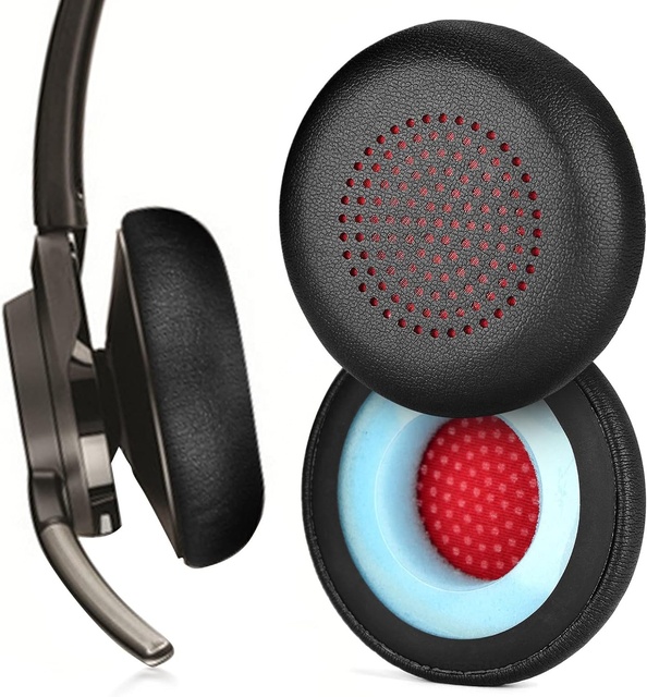 Replacement Memory Foam Ear Pads for Plantronics Poly Voyager Focus UC Plantronics B825 Durable Leather Earpads Covers