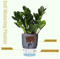 Vente flash : Pots auto-arrosants pour plantes, pots à évacuation d'eau, pots de 4,1 pouces pour violettes africaines avec corde en coton pour toutes les plantes d'intérieur et fleurs