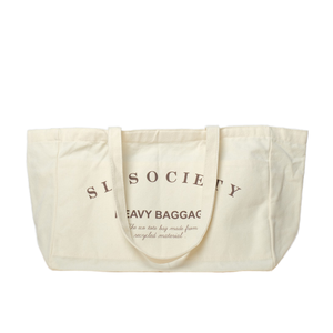 Sac fourre-tout en toile écologique, matériau recyclé, grande capacité, sac de plage, couleur naturelle, unisexe, vente en gros - Product Image 1