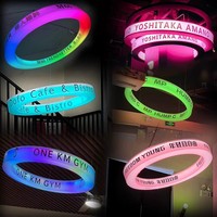 Barres circulaires LED en acrylique pour restaurants de barbecue, salles de jeux vidéo, salles de billard, comptoirs de magasins, suspension d'ambiance