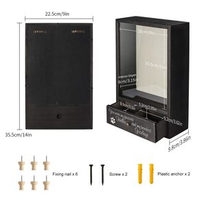 Moderna Cornice Nera in Legno per Foto e Ricordi di Animali Domestici 8x10 con Cassetto per Arredamento Casa - Product Image 3