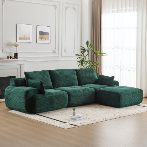 Vert + Velours côtelé + 3 places