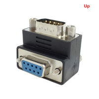 DSUB D-SUB RS232 9Pin mâle à femelle vers le bas à angle droit adaptateur d'extension de 90 degrés pour ordinateur de projecteur d'affichage