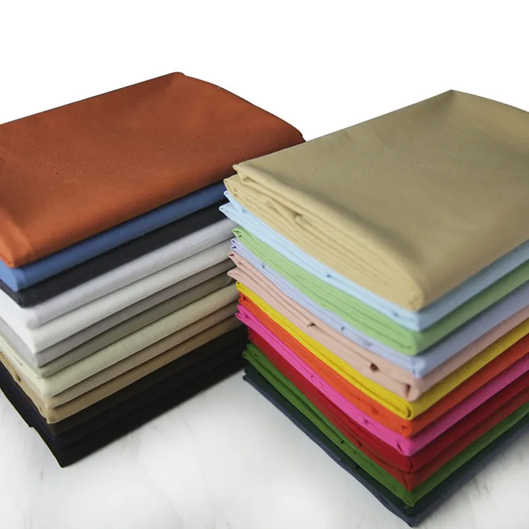 En gros Pas Cher Personnalisé Plaine Largeur En-Stock Tissé Polyester Coton Lin Tissu Pour Chemise