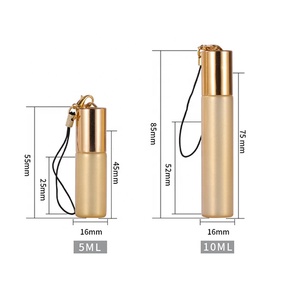 Botellas de Vidrio con Rodillo Dorado de 5 ml y 10 ml, Pared Gruesa, Acabado Perlado Brillante, con Bola Rodante y Tapa Dorada para Perfume - Product Image 2