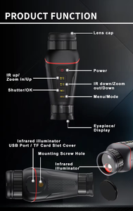 36MP HD Digital Scope 300M IR Night Vision Monocular <b>Rechargeable</b> 7-Level Illuminator for Wildlife Observation Total Darkness - Product Image 5