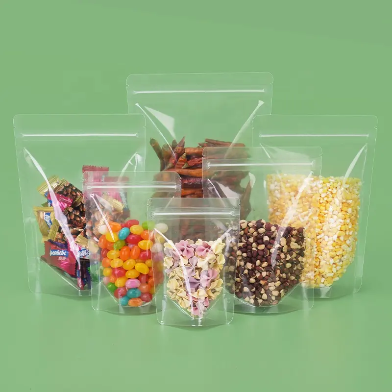 20 x 30 Resealable Ziplock Stand Up Pouch Clear Plastic Snack Food Storage Packing Transparent Bag With Zipper