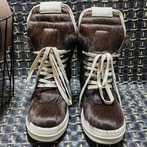 Designer Women's Casual Fashion <b>Ladies</b> High-Top Sneakers Thick-Soled Round-Toe Lace-Up <b>Winter</b> Boots for Women - Product Image 3