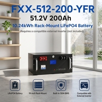 Batterie LiFePO4 Fuxile FXX-512-200-YFR 51.2V 200Ah 10.24kWh à montage en rack avec BMS 150A IP21, 6000 cycles, 10-20kW, multi-communications