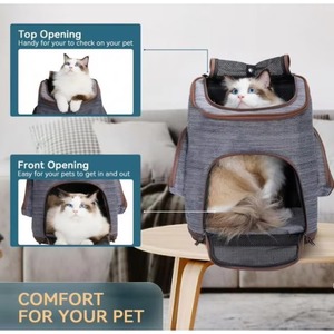 Free Sample Pet Travel <b>Carrier</b> <b>Backpack</b> Dog <b>Cat</b> Cage Bag for outdoor travel Breathable and Foldable Pet <b>Backpack</b> with Internal - Product Image 4