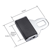 Hebilla de Cinturón de Seguridad de Acero al Carbono y Plástico ABS, Cumple con la Norma CP65, para Autobuses, con Orificios para Correas de 24.3mm/51mm, Resistencia a la Tensión de 1.5 Toneladas