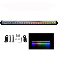 Barre lumineuse LED ultra-mince 90W à une seule rangée, RGB DRL, lampe de conduite universelle pour camion, SUV, pick-up