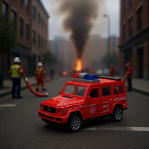 Emergency Truck Diecast Toy 12cm Inertial Pull Back <b>Fire</b> Rescue Vehicle For Kids - Product Image 3