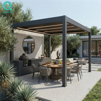 Pergola QINGYING en aluminium à lames orientables, petit gazebo de jardin pour fêtes en plein air