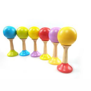 Bolas de arena de madera Orff, percusión manual con base, herramienta educativa colorida para la primera infancia - Product Image 3