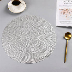 K1363 Placemats Restaurant <b>Round</b> PVC Hollow Meal Pads Anti-hot Dining <b>Table</b> <b>Mats</b> Set PVC Tablemat - Product Image 4