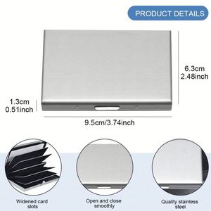 Porte-cartes de crédit fin anti-RFID pour 6 cartes, sans fermeture, unisexe - Product Image 4