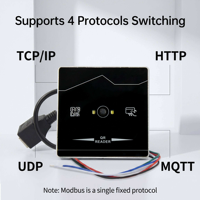 Lecteur d'accès réseau TCP/IP 13,56 MHz RJ45, lecteur de cartes QR intelligent à distance, prise en charge des protocoles UDP HTTP MQTT