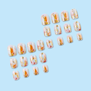 <span class=keywords><strong>Faux</strong></span> <span class=keywords><strong>Ongles</strong></span> Colorés à Tête Courte et Carrée, 24 Pièces, <span class=keywords><strong>Faux</strong></span> <span class=keywords><strong>Ongles</strong></span>, Fleurs Douces, Design Wearable, Art, Couverture Complète, Conseils de Manucure - Product Image 4