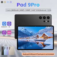 Pad 9 Pro Phablet 11 pouces 16 Go + 1 To 108 MP 8000 mAh 5G Double SIM + TF Écran tactile intégral Écran perforé Taux de rafraîchissement 120 Hz Type-C