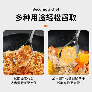 ช้อนเสิร์ฟสแตนเลสด้ามยาวสำหรับร้านอาหารสีพื้น - Product Image 3