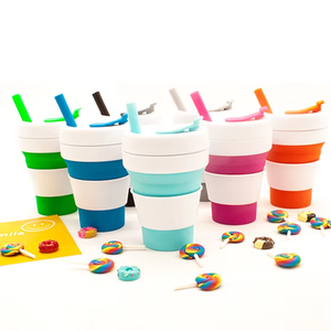 <b>12OZ</b> Silicone Foldable Water <b>Cup</b> Portable Travel Sports Outdoor Camping <b>Coffee</b> <b>Cup</b> Accompanying Water <b>Cup</b> Drop Shipping - Product Image 1