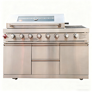 Cocina Exterior Grande para Jardín, Barbacoa Plegable a Gas, Multifuncional, con Asador, Moderna, de Acero Inoxidable 304 - Product Image 4