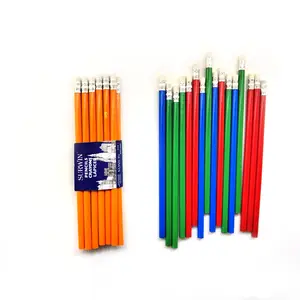 7.4 인치 고품질 저렴한 가격 사용자 정의 로고 HB 라운드 연필 지우개 문구 및 초등학교 용품